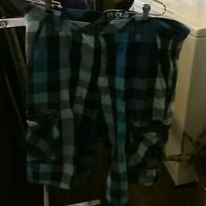 Checkered mens shorts